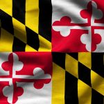 Fabric texture of the Maryland Flag background – Flags from the USA